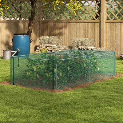 Green 8 x 4 FT Garden Plant Protection Cage with Door for Outdoor Growing by Outsunny