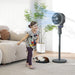 Grey Pedestal Air Circulation Fan with Oscillating Function and Light Off by HOMCOM