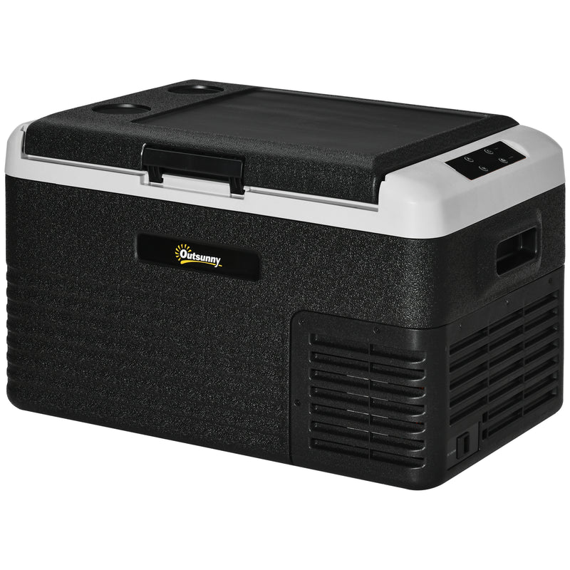 30L Portable Car Fridge with Fast Cooling Ideal for Travel and Camping Grey and Black AOSOM