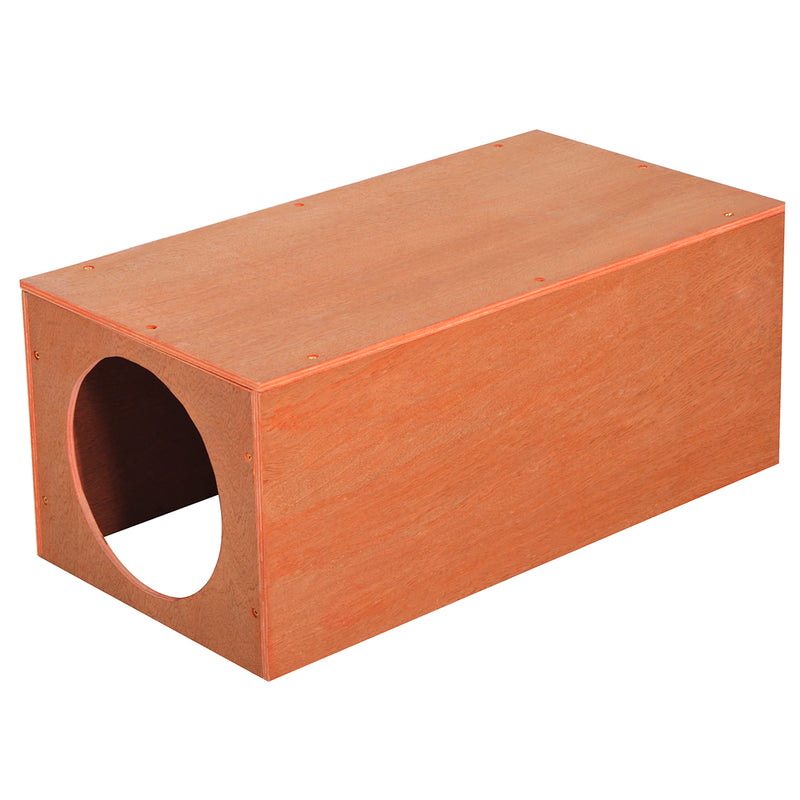 Outdoor Rabbit Shelter and Indoor Cat Tunnel Hideaway With Waterproof Roof, Grey AOSOM