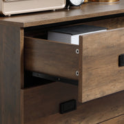 4 Drawer Storage Chest with Sturdy Metal Frame for Bedroom or Lounge Organisation Brown