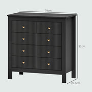 Black Chest of Bedroom Drawers With Gold Legs Elegant Bedroom Storage by HOMCOM