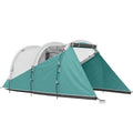 Outsunny Three-Man, 3000mm Water-Resistant Two-Room Tunnel Tent - Green