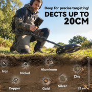 Metal Detector for Outdoor Treasure Hunting with Waterproof Coil and LCD Display Black Orange AOSOM