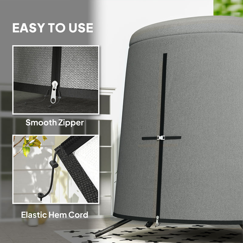 Grey Hanging Egg Chair Protective Cover 196 x 230 cm Weatherproof by Outsunny