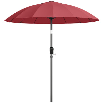Garden Parasol Umbrella with Adjustable Tilt for Sun Protection and Shade Wine Red Outsunny