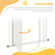Adjustable Dog Safety Gate with Foldable Metal Frame for Doorways and Stairs White