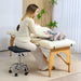 Black Adjustable PU Leather Rolling Stool with Wheels by HOMCOM