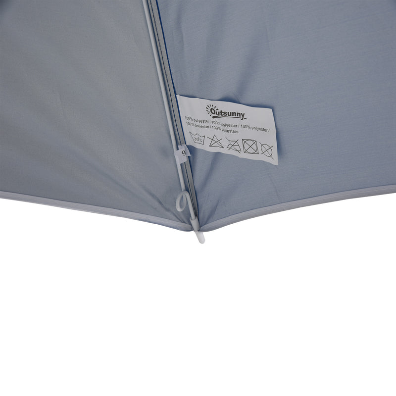 Blue 2.2M Fishing Umbrella Shelter with Side Panels and Carry Bag for Beach or Garden Shade