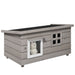 Grey Wooden Outdoor Cat House Raised Shelter with Openable Roof and Window by PawHut