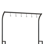 Black 3 Tier Tall Plant Stand With Hanging Hooks For Indoor Or Outdoor Display Use