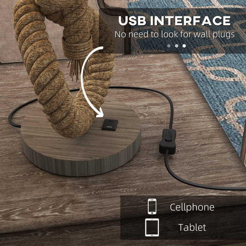 LED Table Lamp with USB Charger for Bedroom or Office Ideal for Reading, Grey