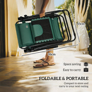 Set of 2 Green Zero Gravity Reclining Garden Chairs with Canopy and Cup Holder by Outsunny