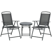 Folding Garden Bistro Set with Glass Top Table Ideal for Patio or Outdoor Relaxing