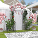 Metal Garden Arbor Arch with Double Doors and Planter Baskets Black by Outsunny