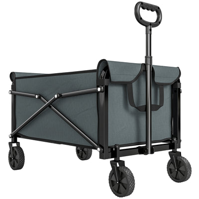 Folding Festival Trolley for Family Outings and Camping with 80L Capacity Grey Outsunny