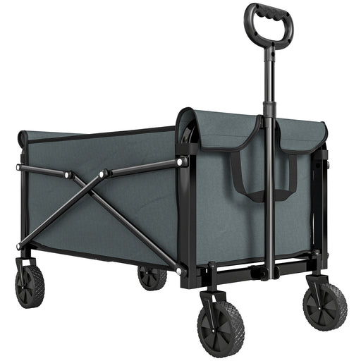 Folding Festival Trolley for Family Outings and Camping with 80L Capacity Grey Outsunny