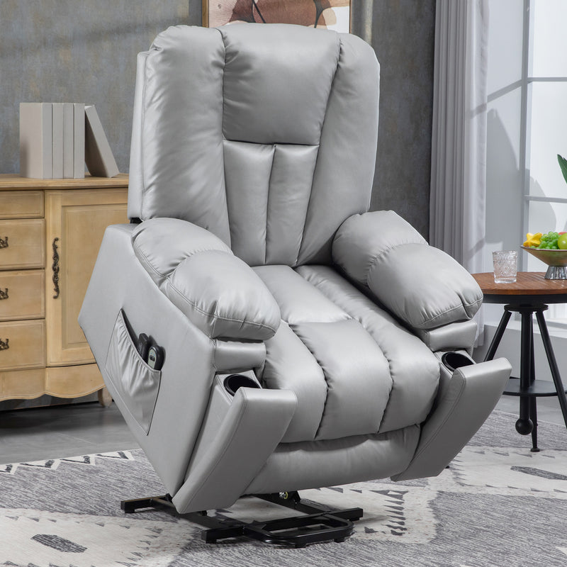 Reclining Massage Armchair with Eight Vibration Points for Relaxation and Comfort Charcoal Grey