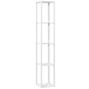 Tall Floor Lamp With Adjustable Brightness And Storage Shelves For Living Room, White