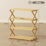 4 Tier Bamboo Shoe Rack Freestanding Storage Shelf No Assembly Required Natural AOSOM