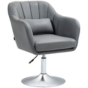 Swivel Accent Chair with Adjustable Height and Lumbar Support for Home Office Dark Grey