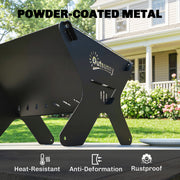 Portable Charcoal BBQ Grill and Fire Pit for Camping and Garden Gatherings Black Outsunny