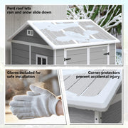 6 x 6ft Garden Storage Shed With Floor Window and Lockable Door for Outdoor Tools Grey