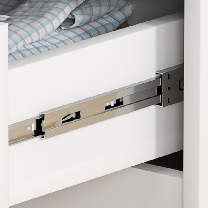 White Chest of 4 Drawers with High Gloss Front for Bedroom or Living Room by HOMCOM