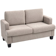 Light Brown 2 Seater Loveseat Sofa with Removable Cushions Chenille Fabric by HOMCOM