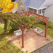 Wooden Garden Pergola Kit Trellis for Climbing Plants and Vines 3.3 x 3.3m by Outsunny