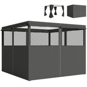 Gazebo Side Panels for 3 x 3 m Frame with Mesh Windows for Privacy and Shade Outsunny