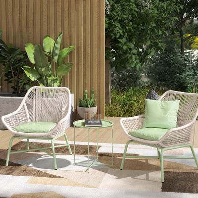Green Steel Round Garden Table with Removable Tray Top by Outsunny