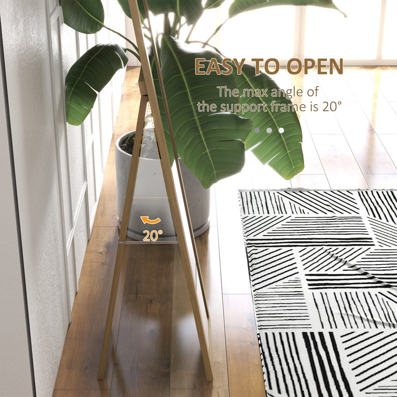 Rustic Full Length Mirror Freestanding or Wall Mounted for Bedroom or Hallway, Natural