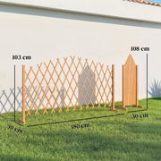 Freestanding Expandable Garden Privacy Screen Set of 2 Foldable Fir Wood Brown Outsunny