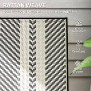 Black Rattan Reclining Garden Chairs Set Weather Resistant and Adjustable by Outsunny