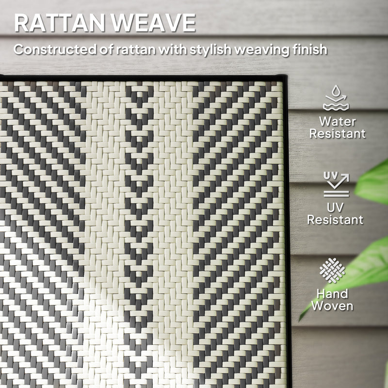 Black Rattan Reclining Garden Chairs Set Weather Resistant and Adjustable by Outsunny