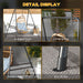 Black Metal Hammock Chair Stand Heavy Duty Frame For Egg Chairs And Porch Swings