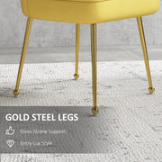 Set of 2 Shell Accent Chairs with Velvet Upholstery Ideal for Living Room or Bedroom Yellow