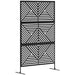 Black 6.5ft Freestanding Metal Garden Privacy Screen Decorative Panel by Outsunny