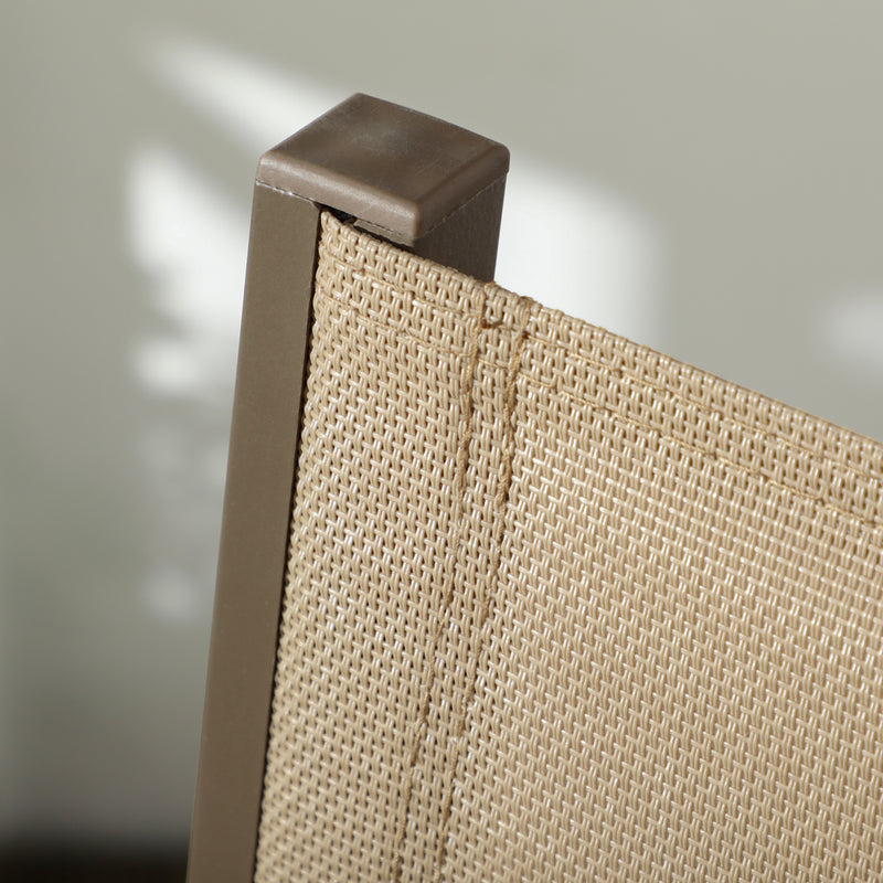 Set of 2 Khaki Aluminium Stacking Garden Chairs Lightweight and Space Saving Design