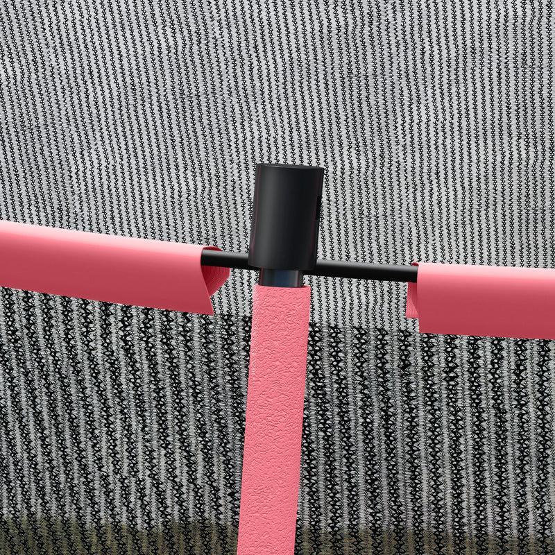 10ft Garden Trampoline with Safety Net for Family Outdoor Play Pink AOSOM