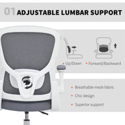 Adjustable Draughtsman Office Chair with Lumbar Support for Long Work Sessions Charcoal Grey