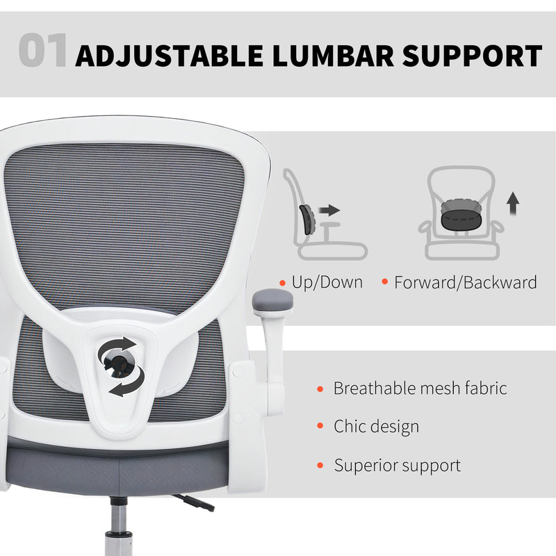 Adjustable Draughtsman Office Chair with Lumbar Support for Long Work Sessions Charcoal Grey