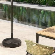 Fillable Parasol Base for Stable Outdoor Shade, Fit 32-38mm Poles, Fill With Water or Sand, Black Outsunny