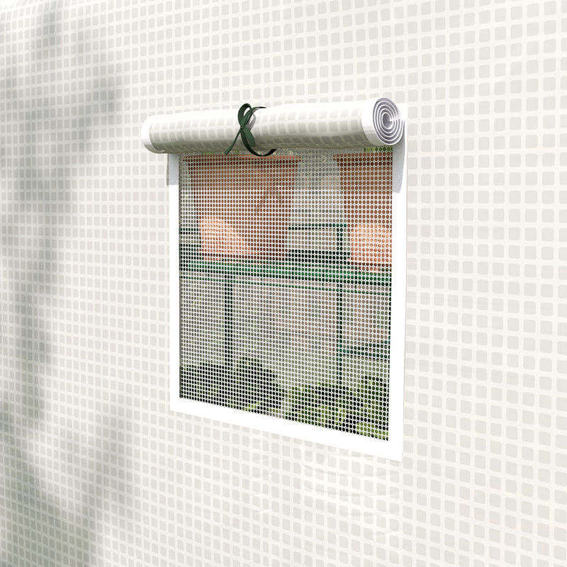 Walk In Garden Greenhouse With 12 Shelves And Roll Up Door For Plants, White