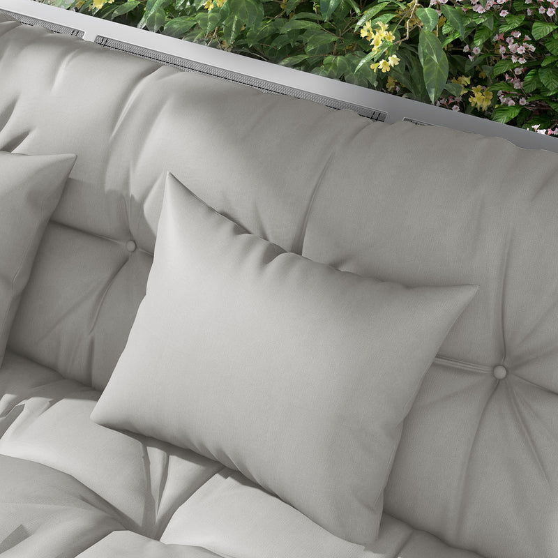 Light Grey Garden Chair Cushion Set with Ties and Pillows (Cushions Only)