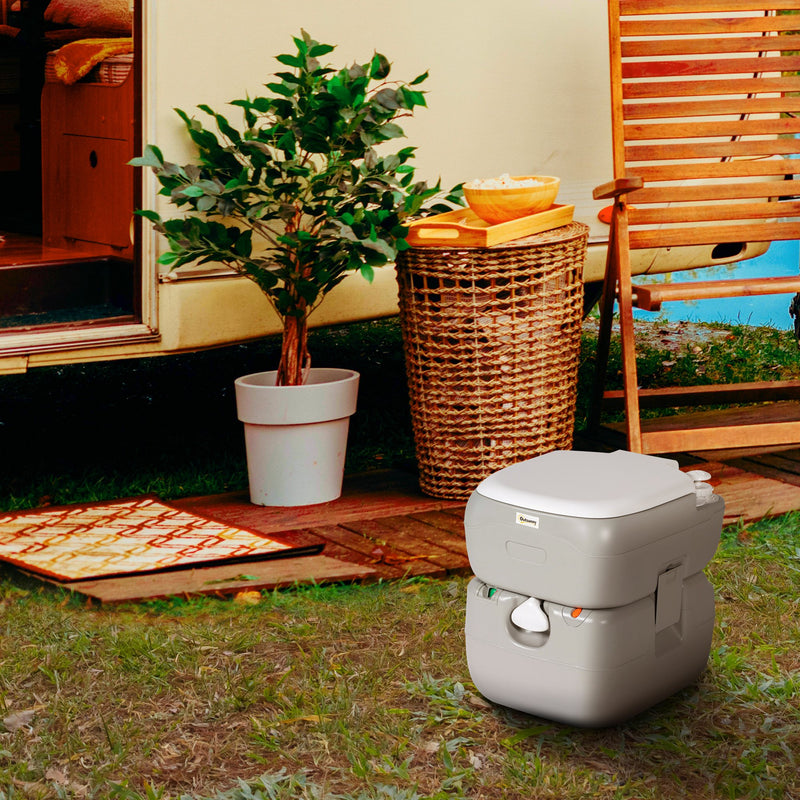 Portable Camping Toilet With Easy Flush and Odour Control for Outdoor Trips Grey