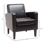 Brown Faux Leather Armchair with Simple Modern Design by HOMCOM