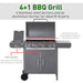 4+1 Burner Gas BBQ Grill with Warming Rack and Storage for Garden and Camping by Outsunny