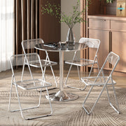 Folding Chairs Set of 4 Space Saving Clear Acrylic for Kitchen Dining or Home Office AOSOM